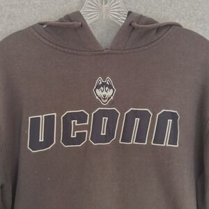 UConn Huskies Hoodie Mens Small Dark Gray Embroidered Logo Campus Heritage